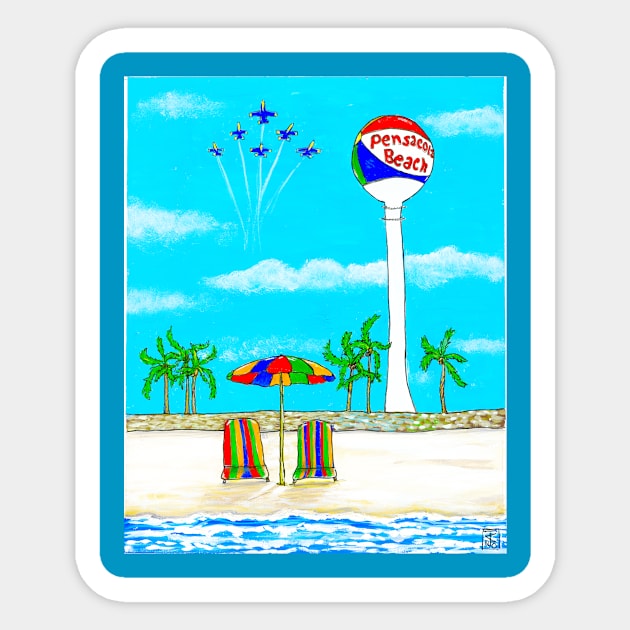 Pensacola Beach Florida Sticker by Cottin Pickin Creations